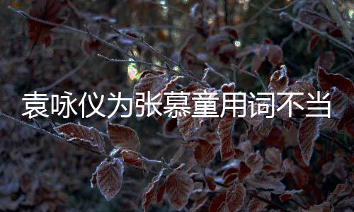 当道歉张慕支持中国词不童用袁咏仪为一个解 是误